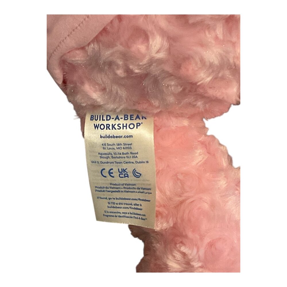 BUILD A BEAR Pink Cuddles Teddy Maybelline Promo 17" Teddy Bear Pink Tee Shirt - Picture 5 of 6